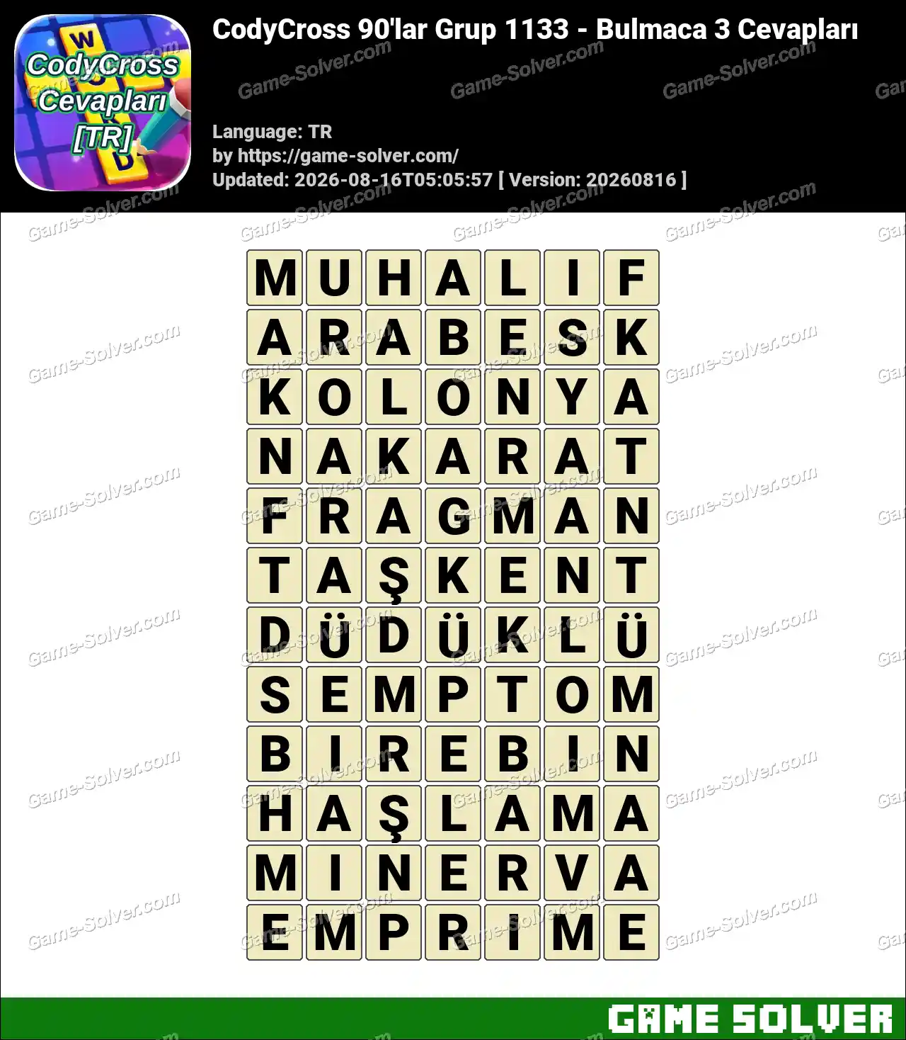 CodyCross 90’lar Grup 1133 – Bulmaca 3 Cevapları